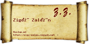 Zigó Zalán névjegykártya