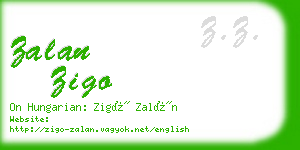 zalan zigo business card